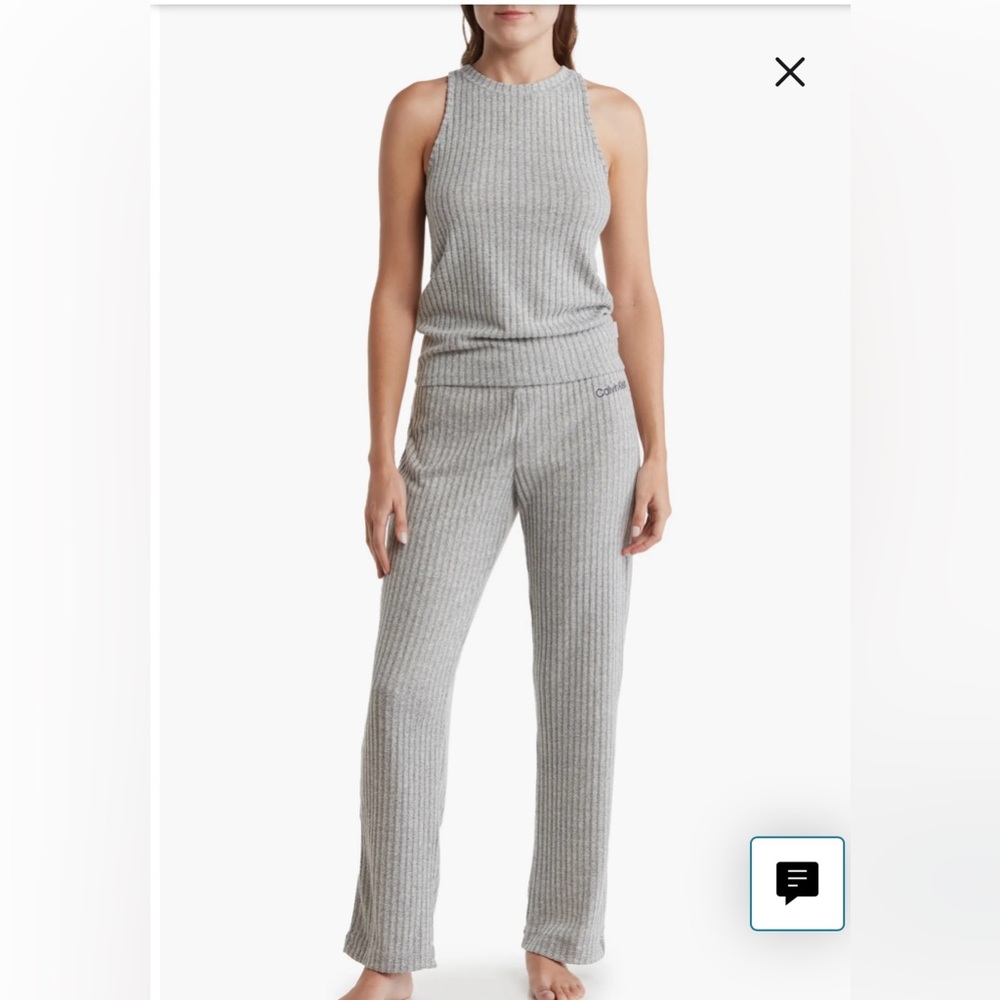 Calvin Klein ribbed two piece lounge set